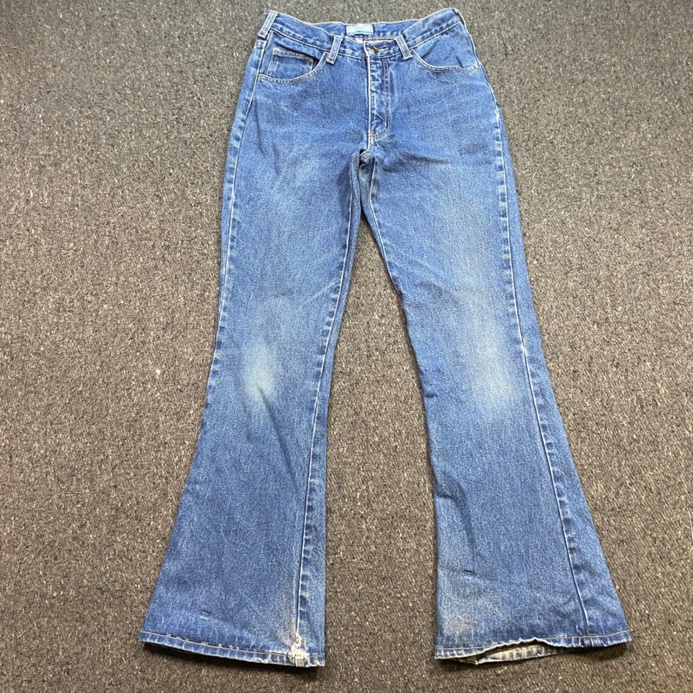 Solare Sporta Flare Jeans Sz 26 Womens Blue Grunge Boho Retro High Rise Denim